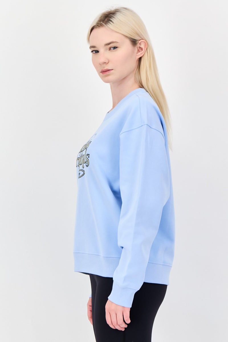 adidas Originals Women Sportswear Fit Long Sleeve Outdoor Sweatshirt, Light Blue - Image 4